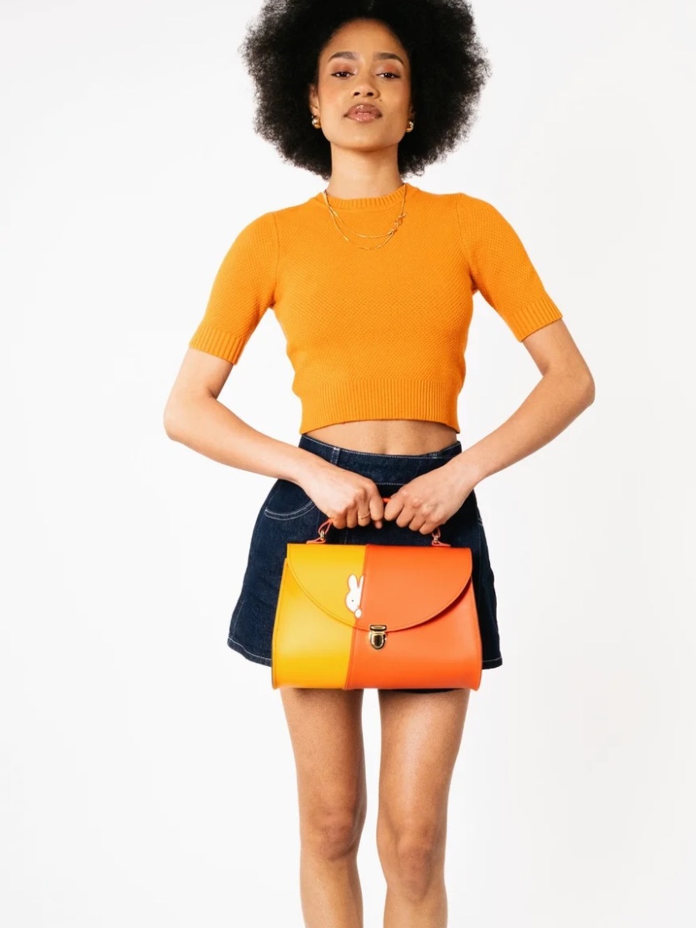 The Cambridge Satchel The Hiding Miffy Poppy in Carrot Orange NWOT - Picture 2 of 5